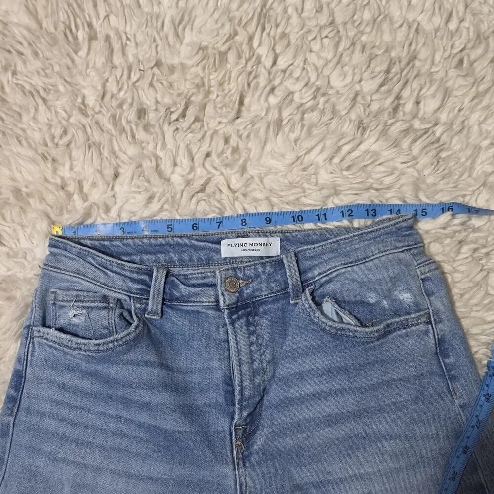 Flying Monkey Women's Mid Rise Classic Straight Jeans Size 30